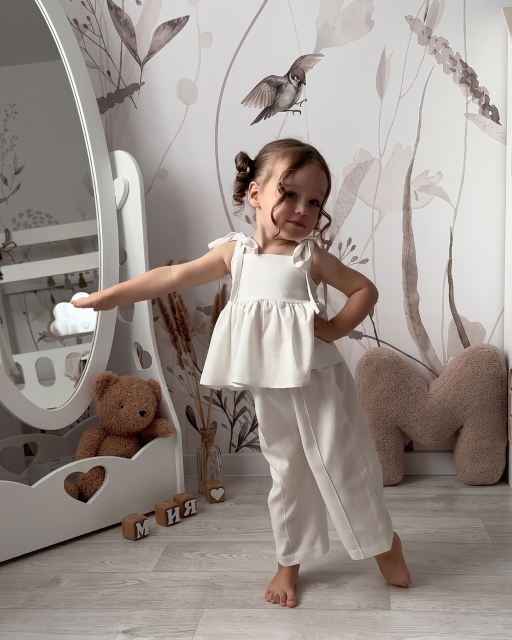 Anaya - Ivory Peplum Tie-Up Co-Ord Set