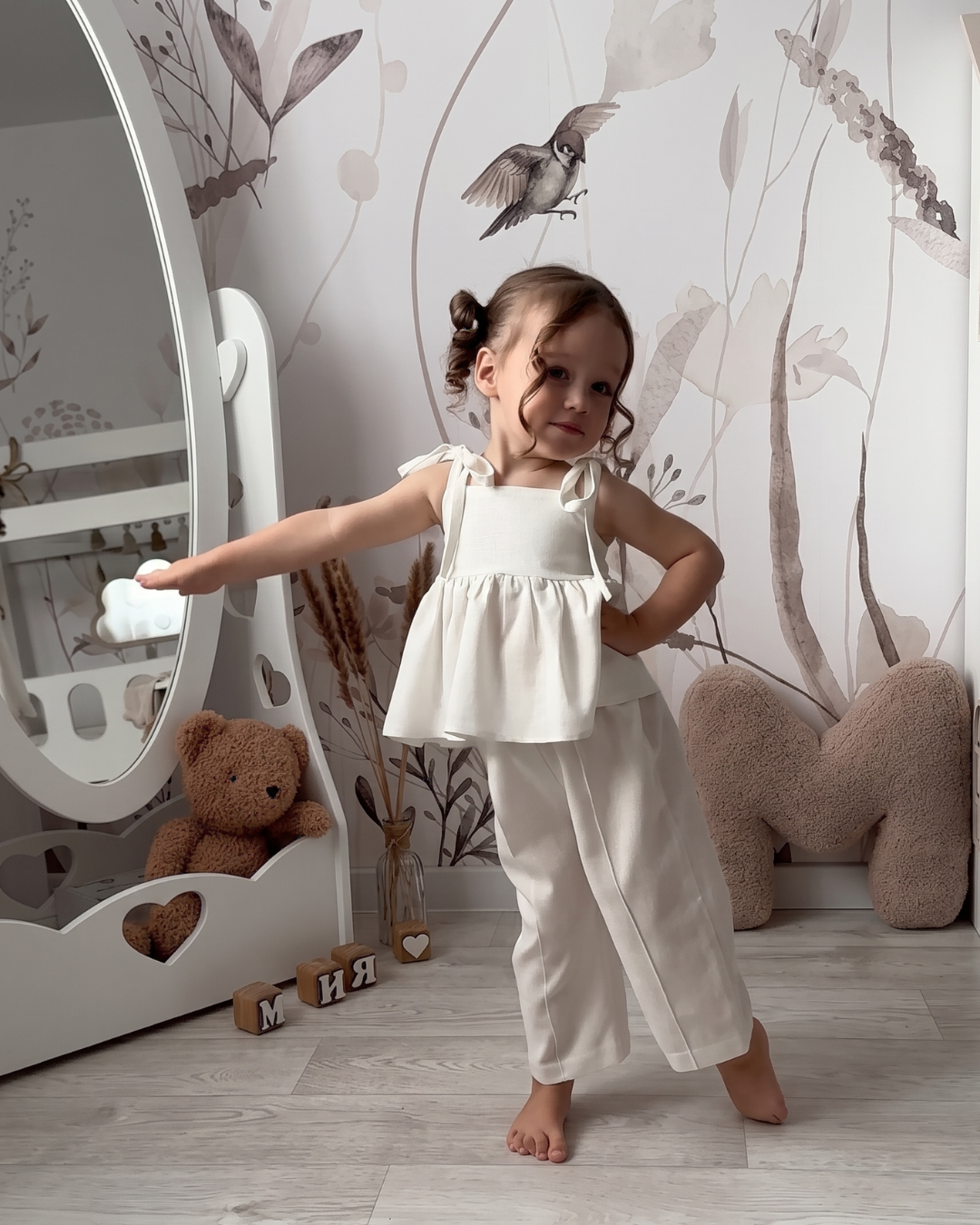 Anaya - Ivory Peplum Tie-Up Co-Ord Set
