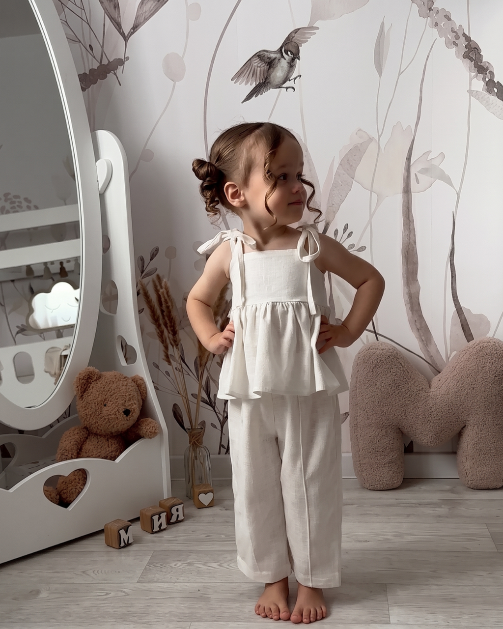 Anaya - Ivory Peplum Tie-Up Co-Ord Set