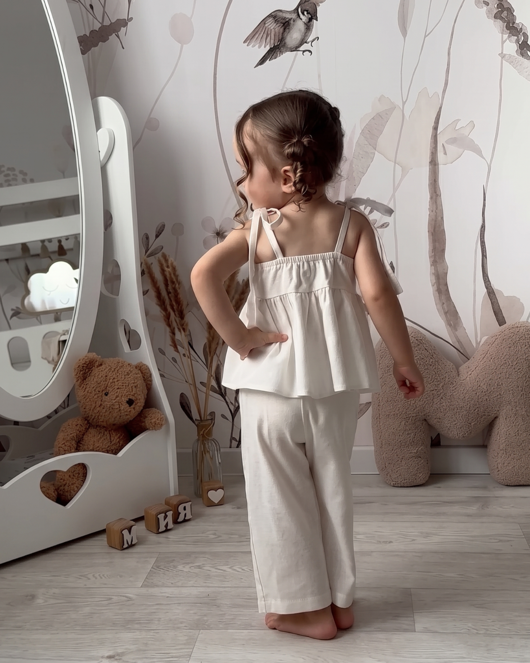 Anaya - Ivory Peplum Tie-Up Co-Ord Set