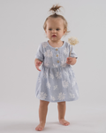 Inaya - Blue Floral Button Front Cotton Dress