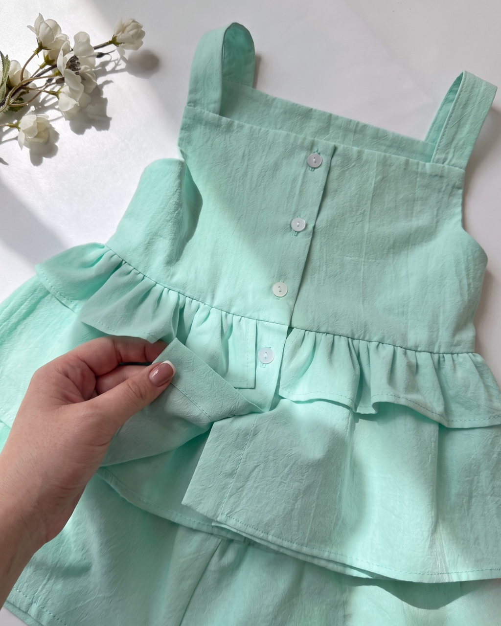 Kiara - Mint Green Ruffle Top Palazzo Co-ord Set