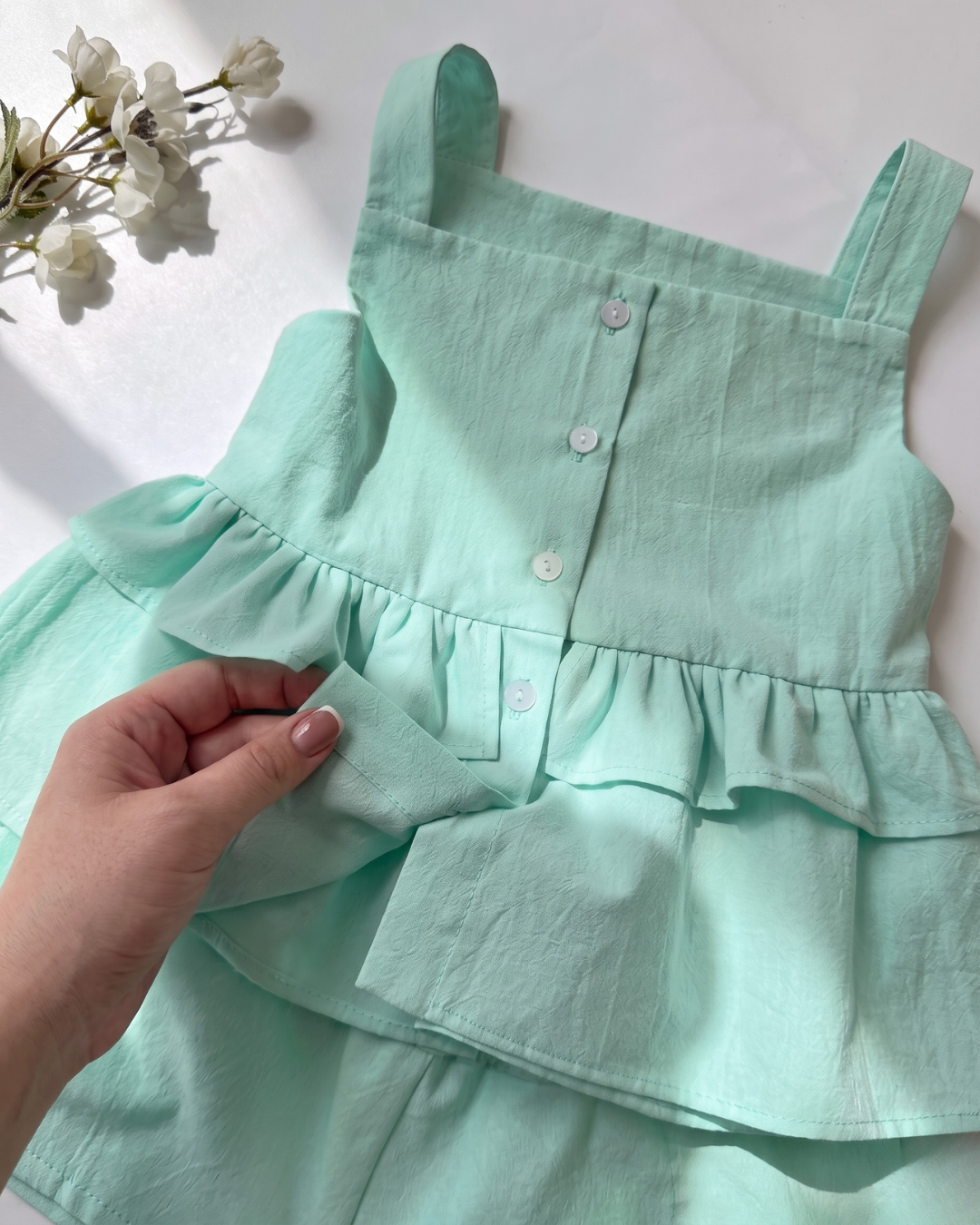 Kiara - Mint Green Ruffle Top Palazzo Co-ord Set
