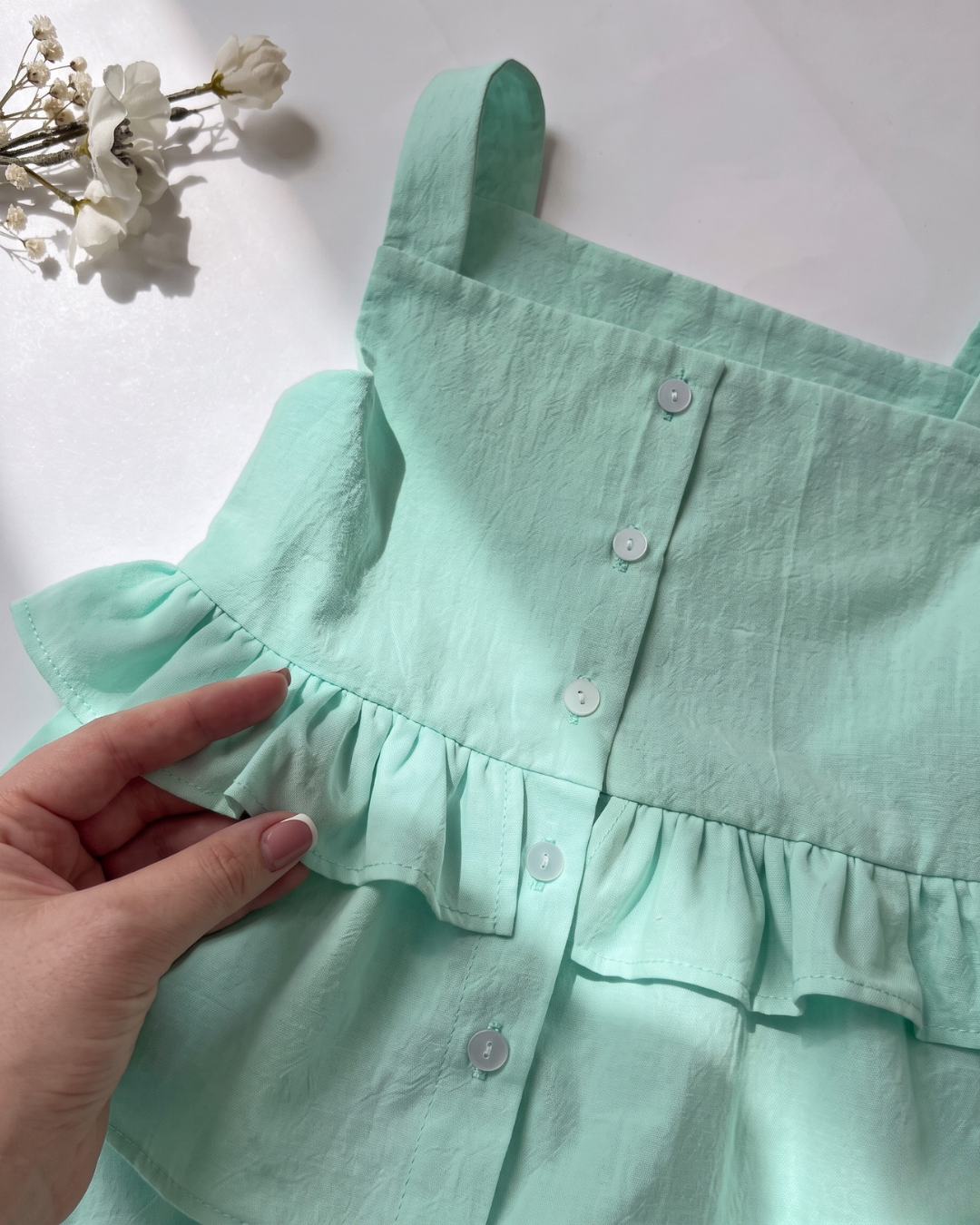 Kiara - Mint Green Ruffle Top Palazzo Co-ord Set
